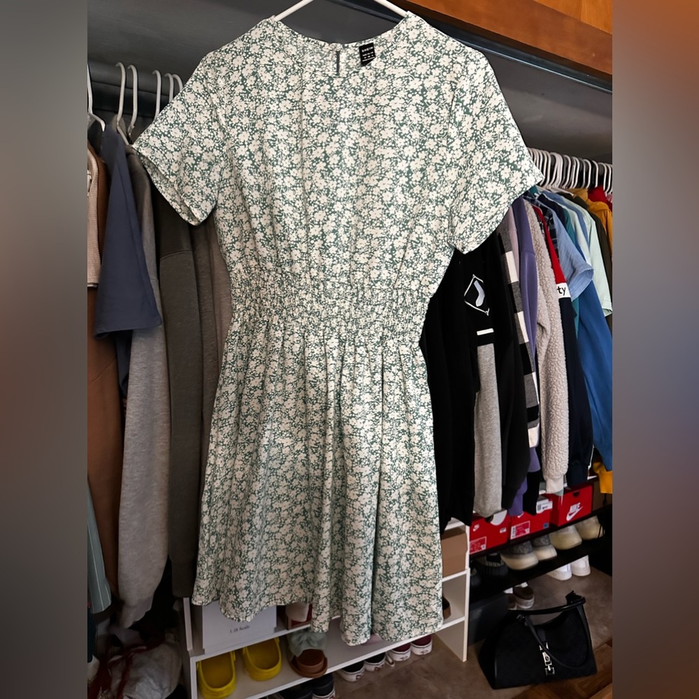 Green floral dress